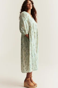 Women’s green floral cotton dress