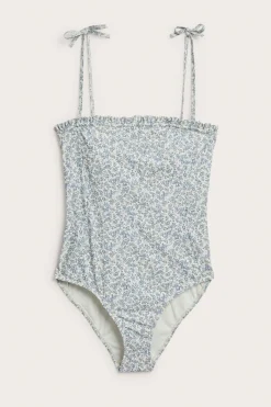 Women's green floral swimsuit