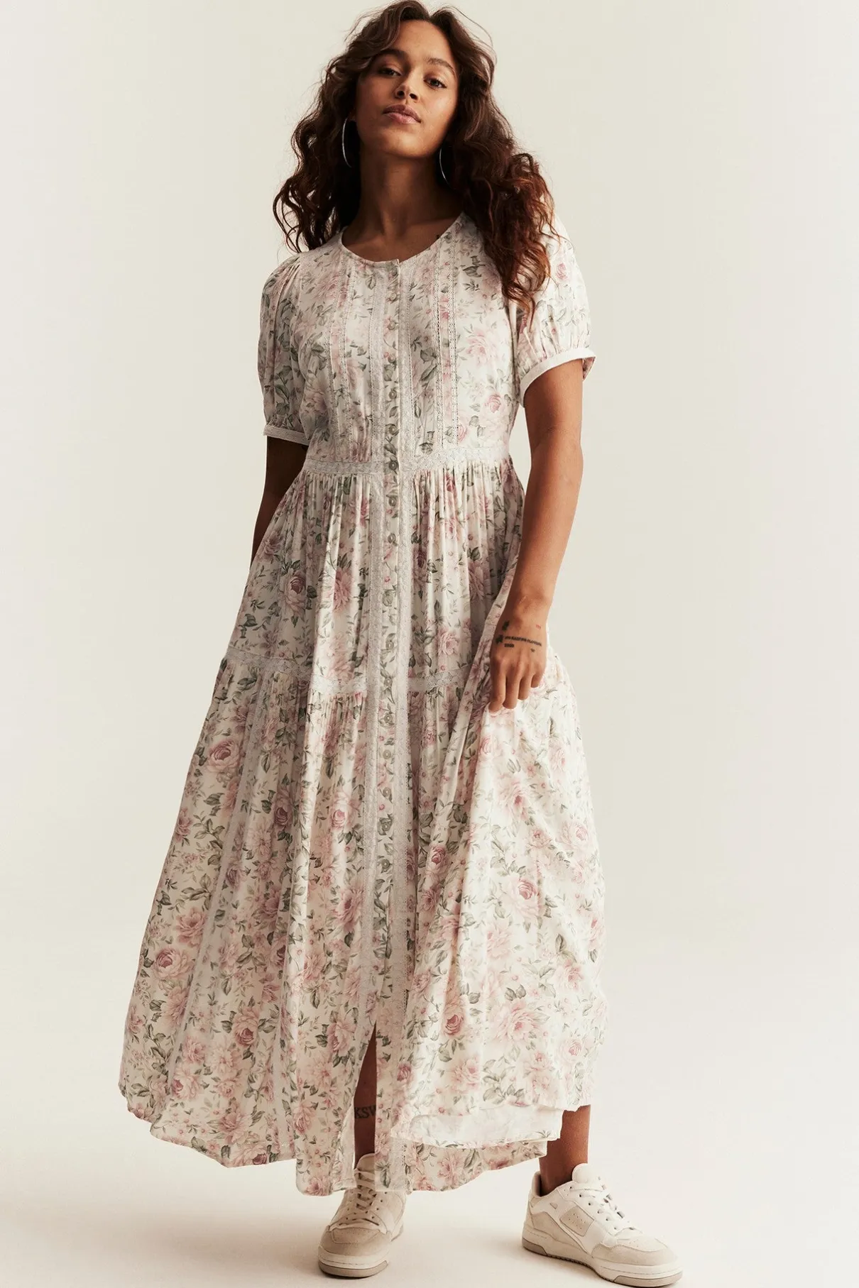 Women's off-white floral dress