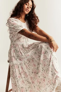 Women's off-white floral dress