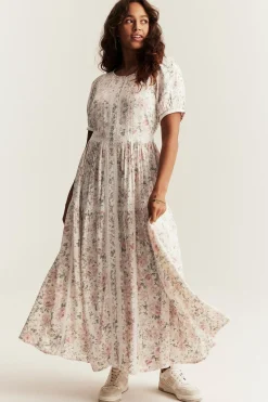 Women's off-white floral dress