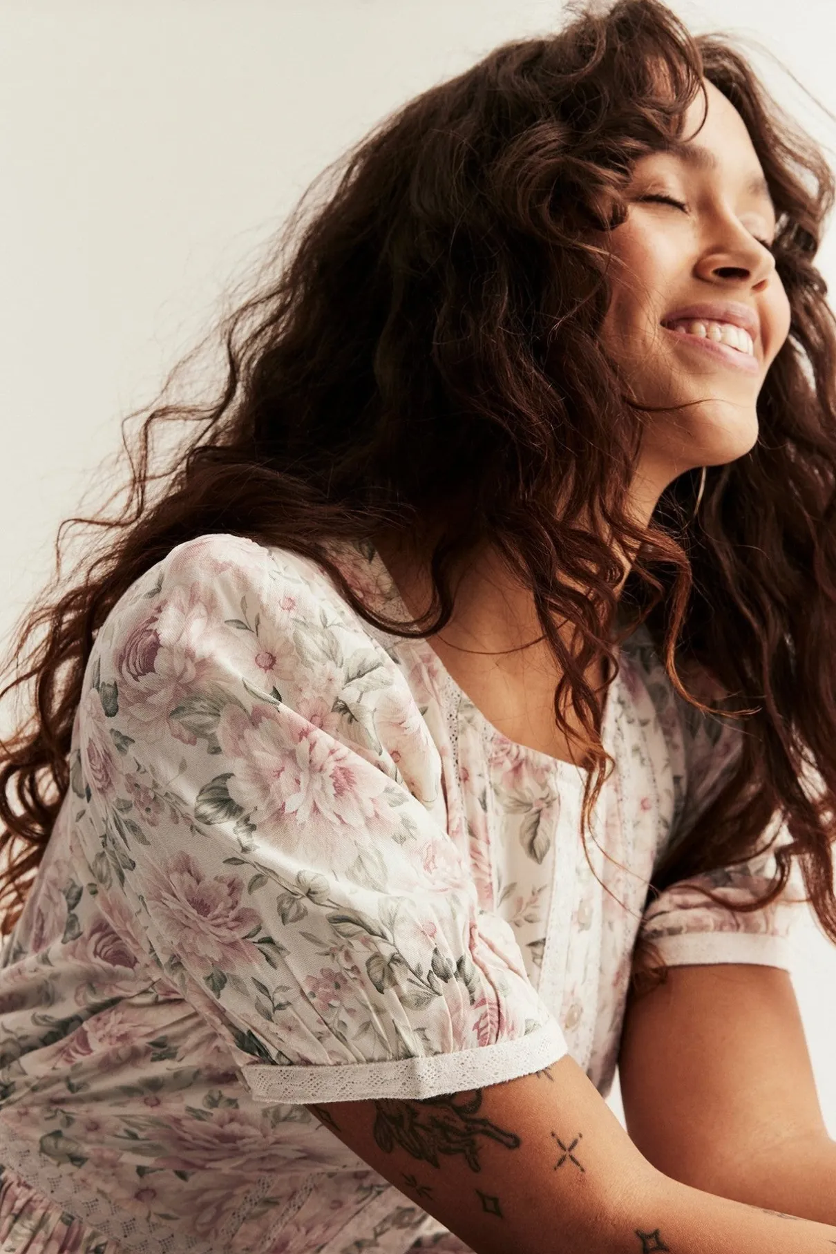 Women's off-white floral dress