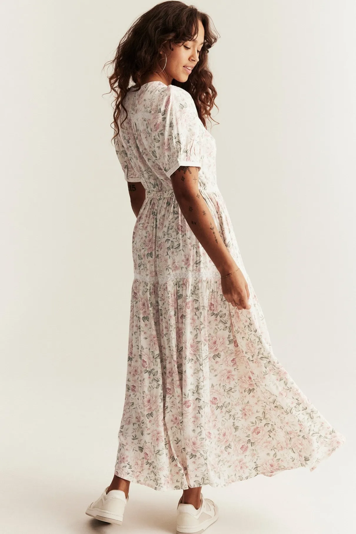 Women's off-white floral dress