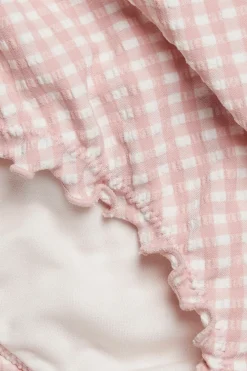 Women's pink checkered bikini bottoms