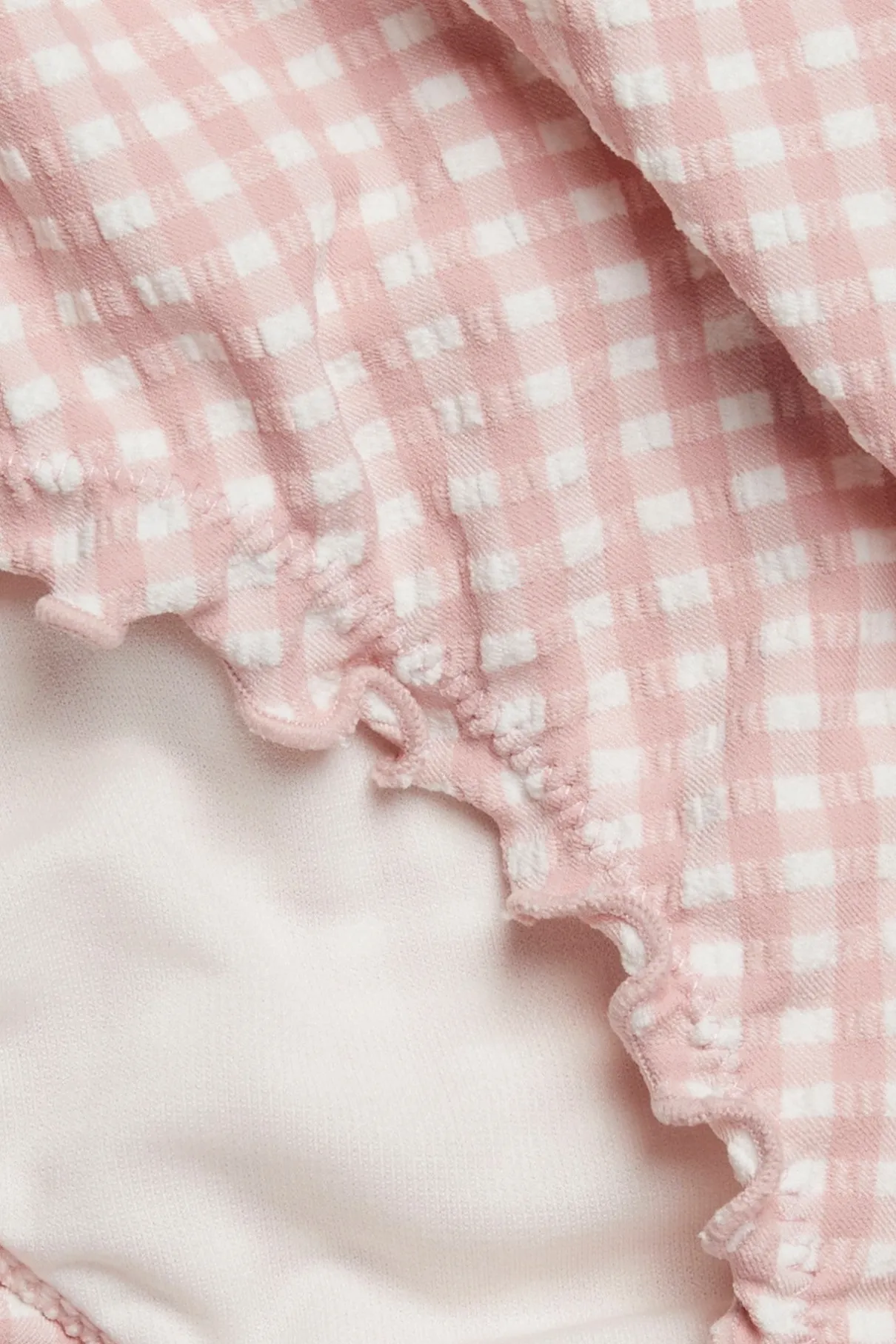 Women's pink checkered bikini bottoms
