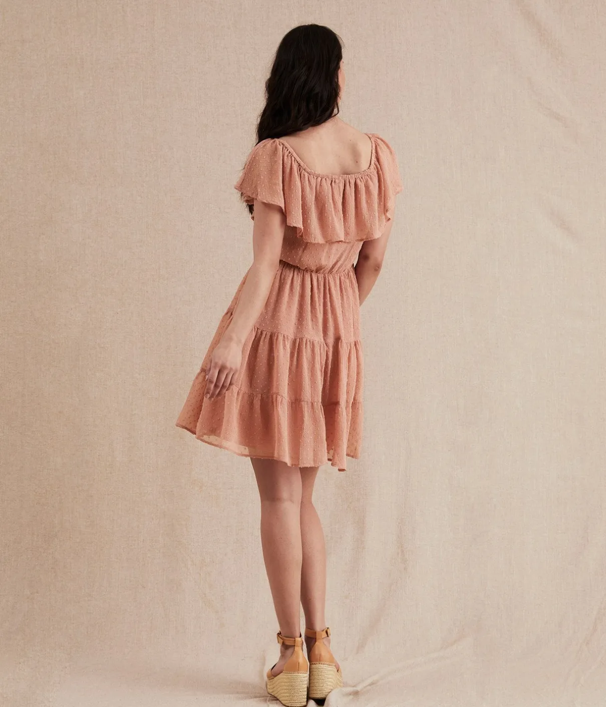 Womens pink chiffon dress