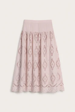 Women's pink embroidered skirt