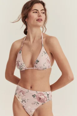 Women's pink floral bikini briefs