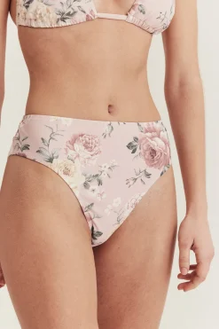Women's pink floral bikini briefs