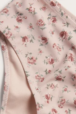 Women's pink floral bikini briefs
