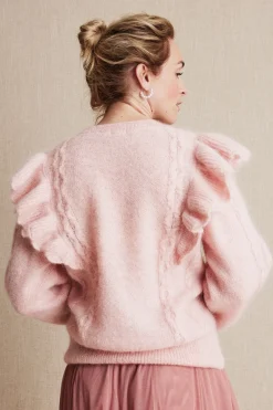 Womens pink pattern knitted jumper