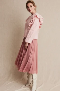 Womens pink pattern knitted jumper