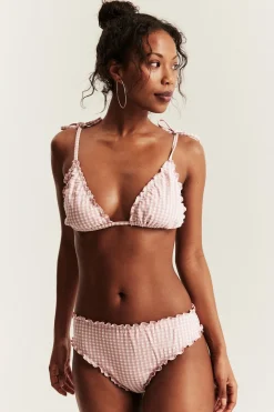 Women's pink triangle bikini top