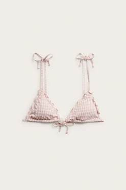 Women's pink triangle bikini top
