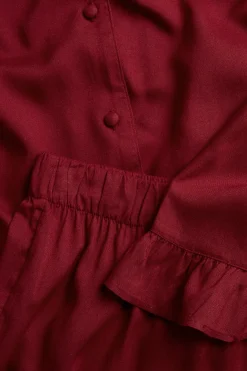 Women's red frill pyjamas