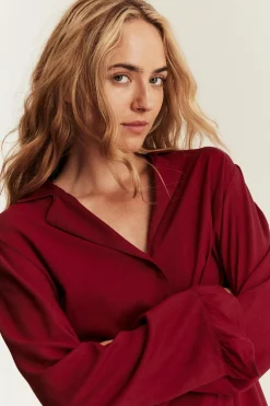 Women's red frill pyjamas