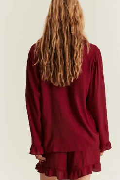 Women's red frill pyjamas
