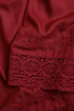 Women's red skirt with lace details