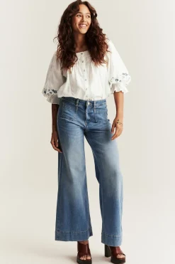 Women's white embroidered blouse