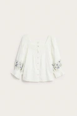 Women's white embroidered blouse