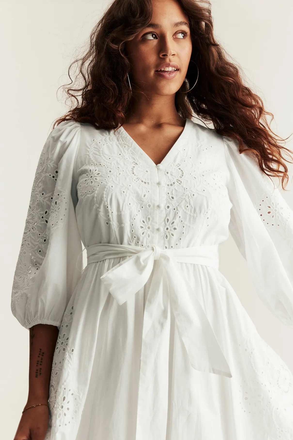 Women’s white embroidered dress