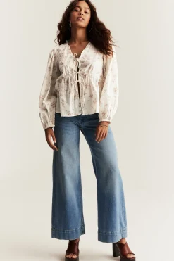 Women’s white floral blouse