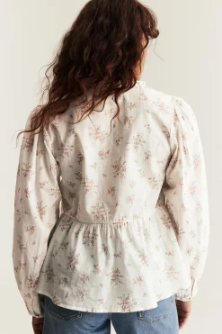 Women’s white floral blouse