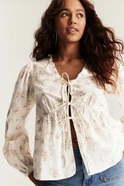 Women’s white floral blouse