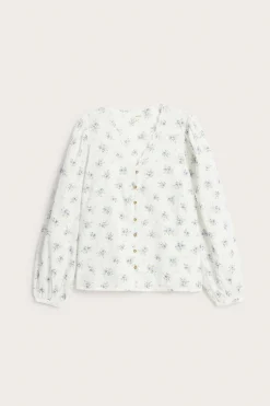 Women's white floral blouse