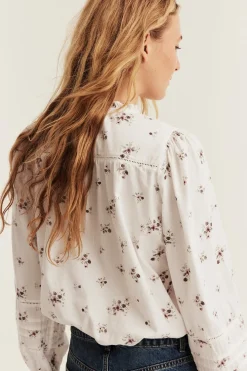Women’s white floral blouse