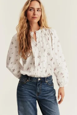 Women’s white floral blouse