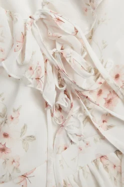 Women’s white floral chiffon dress