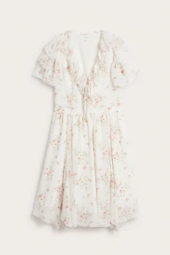 Women’s white floral chiffon dress