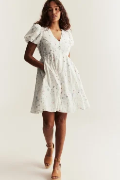 Women's white floral dress