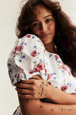 Women's white floral dress