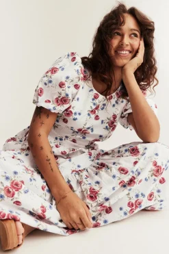 Women's white floral dress