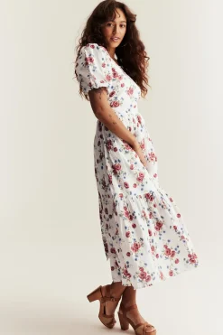 Women's white floral dress