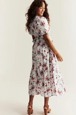 Women's white floral dress