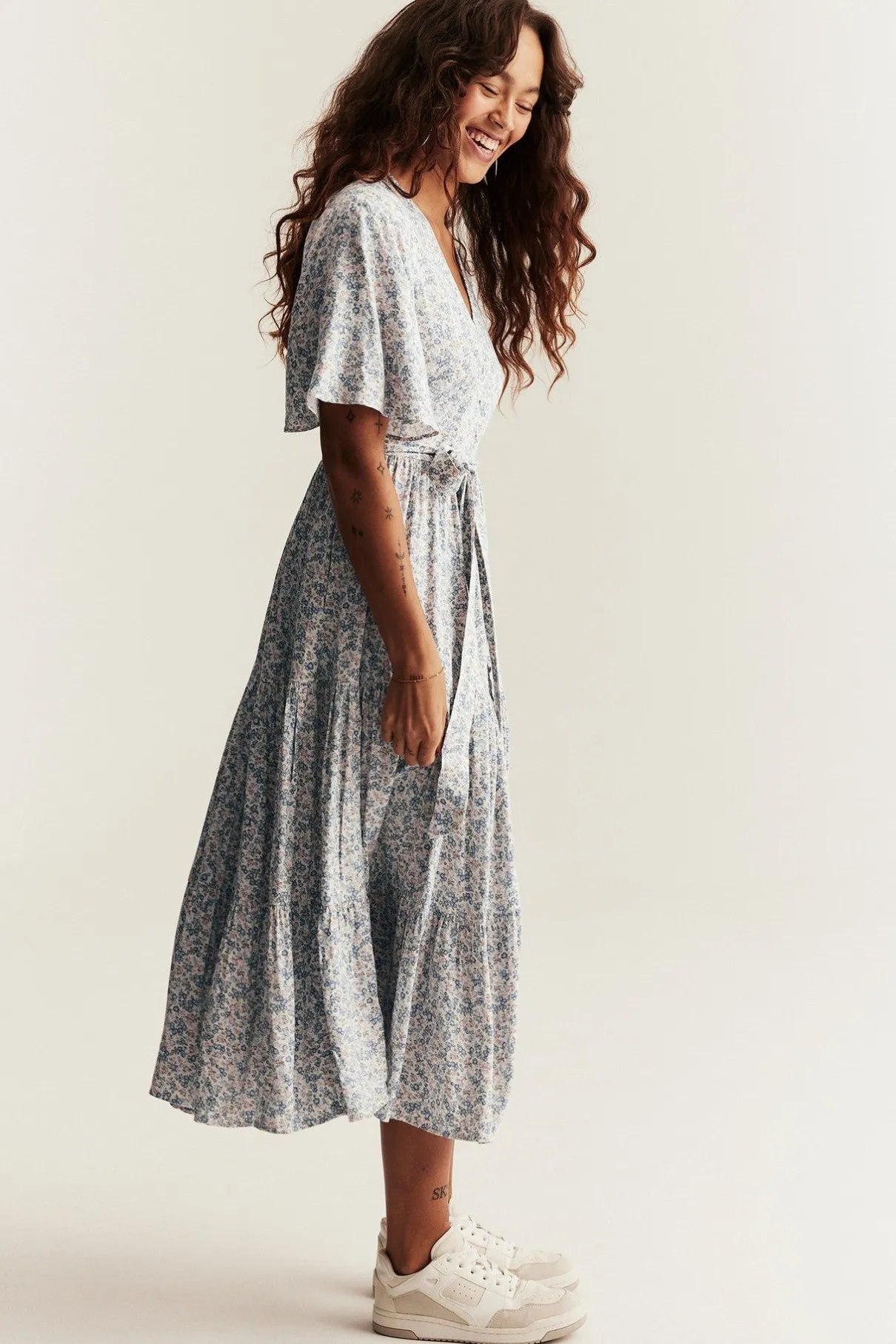 Women's white floral dress