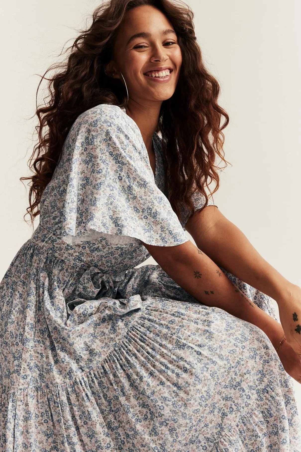 Women's white floral dress