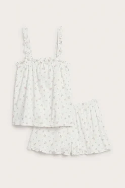Women's white floral pyjamas