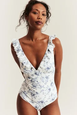 Women’s white floral swimsuit