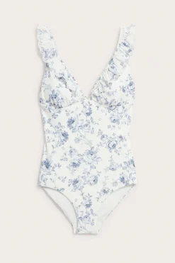 Women’s white floral swimsuit