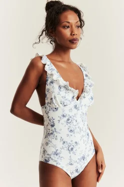 Women’s white floral swimsuit