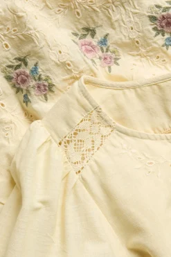 Women's yellow embroidered dress