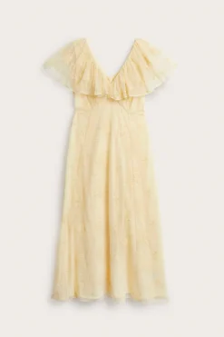Women's yellow embroidery dress