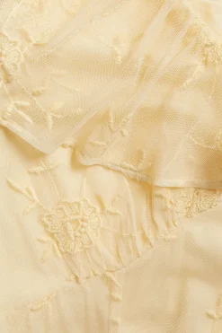 Women's yellow embroidery dress