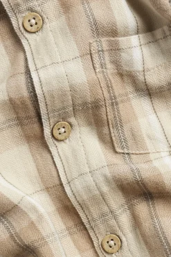 Baby beige checked mandarin shirtbody