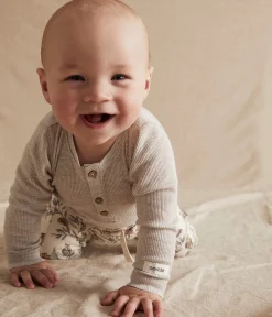 Baby beige ribbed bodysuit
