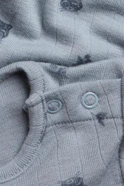 Baby blue raccoon wool bodysuit